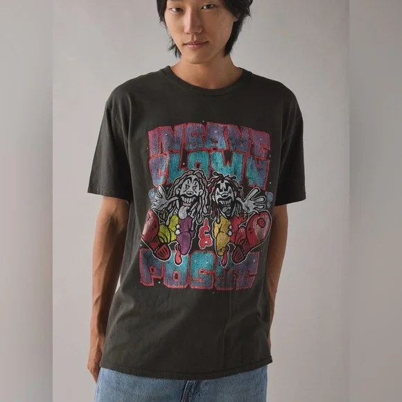 Urban Outfitters Black Graphic Tee with Colorful Design - Picture 1 of 2